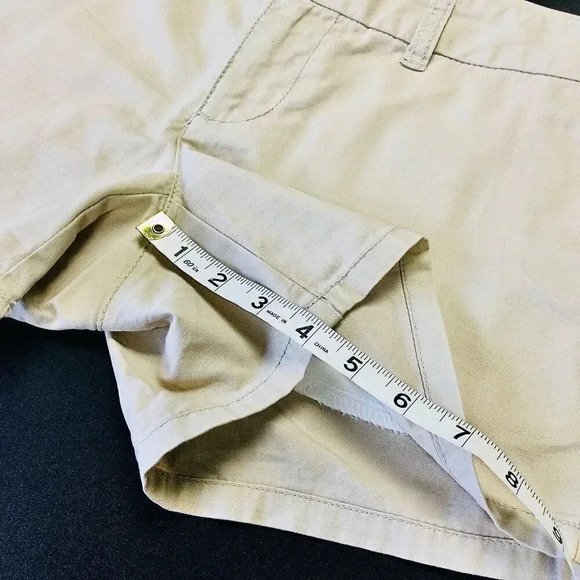 Gap Hadley Women's Tan Khaki Flat Front Stretch High Rise Chino Shorts Size 1 - Picture 8 of 10